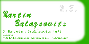 martin balazsovits business card